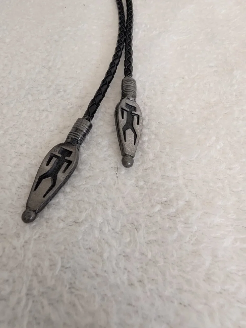 Vintage Hopi Man in Maze Silver Bolo